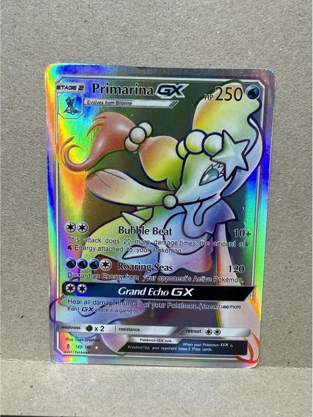 Primarina GX 2017 Guardians Rising Full Art Secret Rainbow #149/145